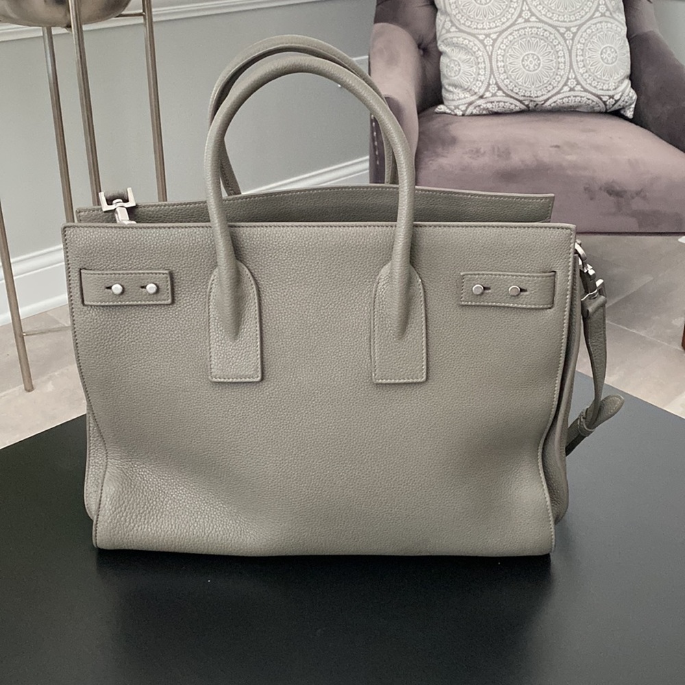 SAINT LAURENT Med Sac de Jour Grained Leather Tot - Picture 6 of 11